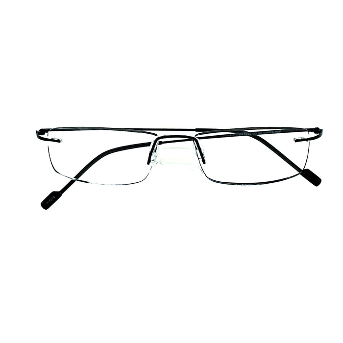 Subtle Fully Magnified Frameless Rectangle Frame Reading Glasses With Metal Temples Fully Magnified Reading Glasses 