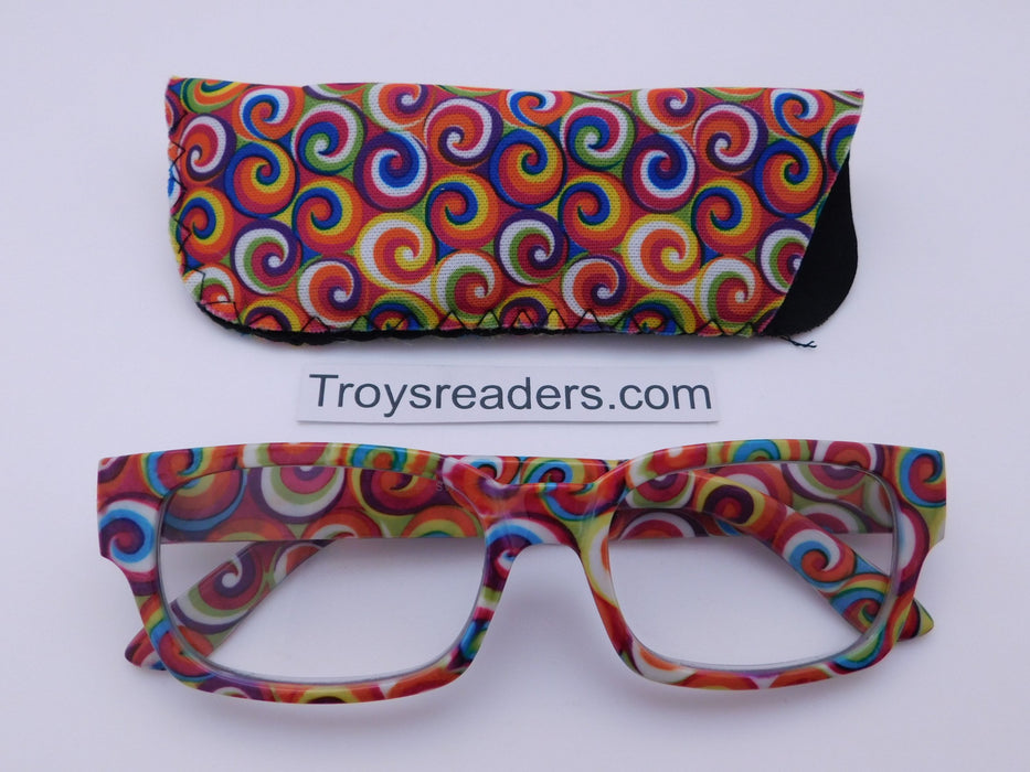 Swirl Readers With Case in Three Colors Reader with Display Yellow +1.00 