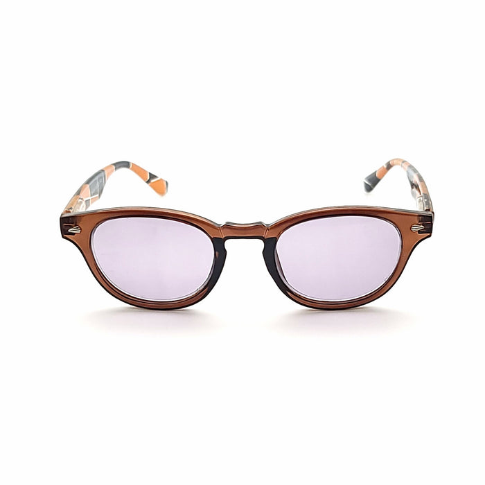 The Big Deal Fully Magnified Round Reading Sunglasses Fully Magnified Reading Sunglasses Brown Amber +1.50