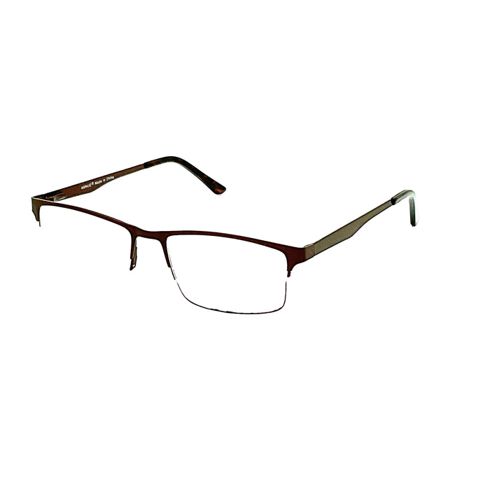The Boss Fully Magnified Sunglass Rectangular Metal Half Frame Reader. Fully Magnified Reading Sunglasses 