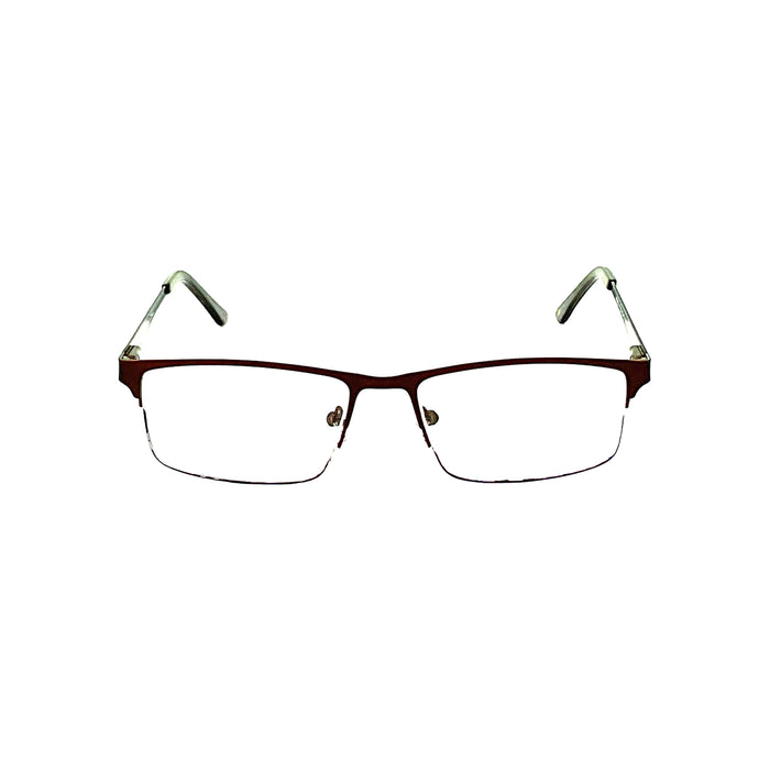 The Boss Fully Magnified Sunglass Rectangular Metal Half Frame Reader. Fully Magnified Reading Sunglasses 