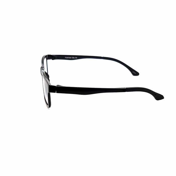 Tommy Clear Fully Magnified Lens Rubberized Flexible Square Frame Reading Glasses with Magnetic Polarized Clip on Lens Fully Magnified Reading Sunglasses 