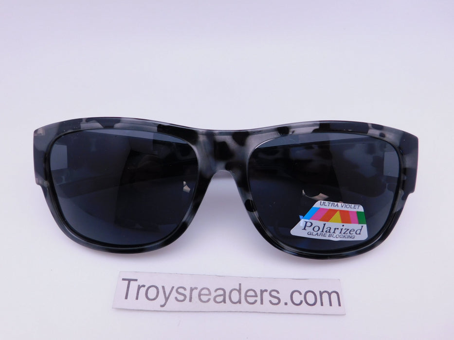 Tortoise Large Lens Polarized Fit Overs in Four Variants Fit Over Sunglasses Grey Tortoise Smoke 