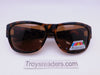 Tortoise Large Lens Polarized Fit Overs in Four Variants Fit Over Sunglasses Light Brown Tortoise Amber 