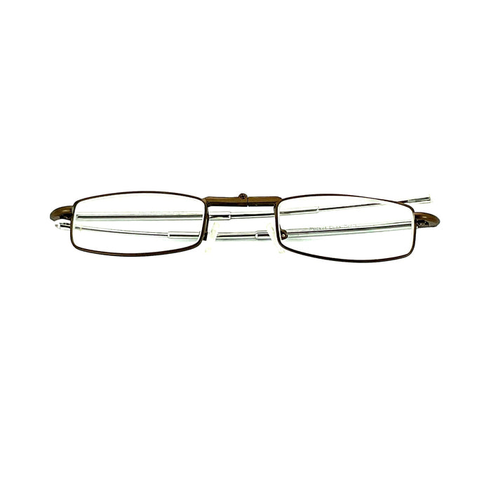 Trendies Pocket Eyes By Cinzia Rectangular Shape Folding Reading Glasses with Clamshell Metal Case Cinzia 