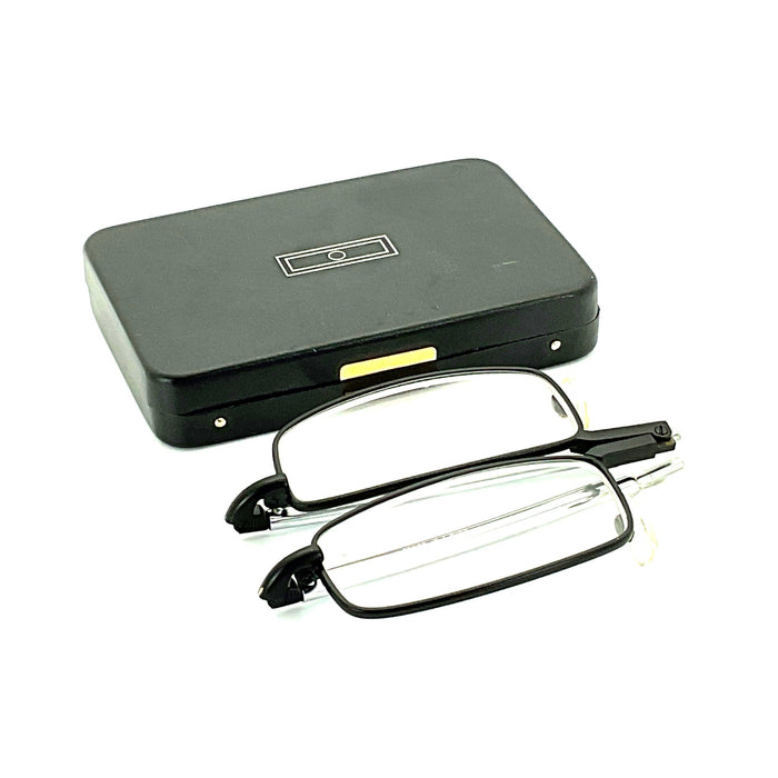 Trendies Pocket Eyes By Cinzia Rectangular Shape Folding Reading Glasses with Clamshell Metal Case Cinzia 
