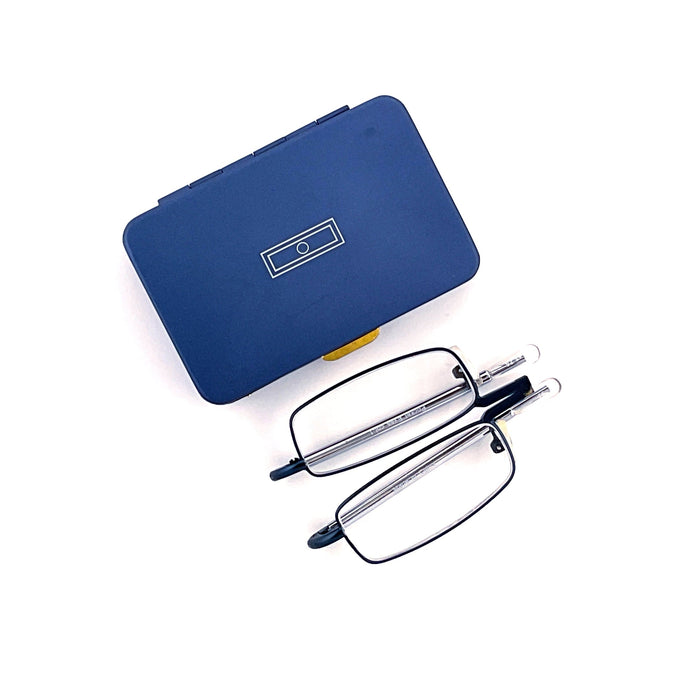 Trendies Pocket Eyes By Cinzia Rectangular Shape Folding Reading Glasses with Clamshell Metal Case Cinzia 