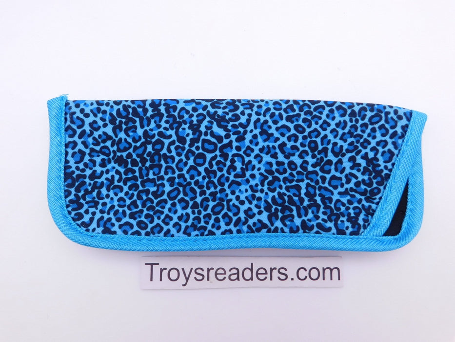Trimmed Animal Print Soft Cases/Pouches in Twelve Prints Cases Blue Leopard 