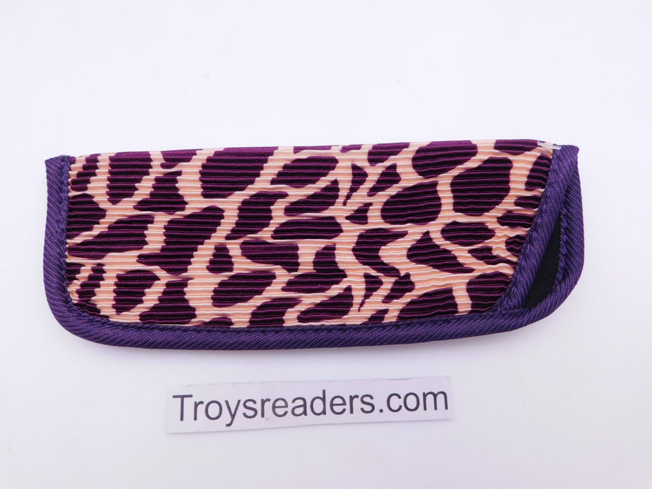 Trimmed Animal Print Soft Cases/Pouches in Twelve Prints Cases Purple Giraffe 