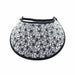 Trimmed Black and White Pattern Foam Sun Visor Foam Visors Black and White Flowers Medium 