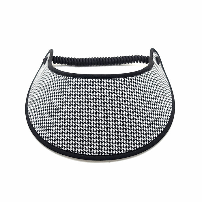 Trimmed Black and White Pattern Foam Sun Visor Foam Visors Small Houndstooth Medium 