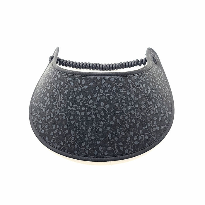 Trimmed Black and White Pattern Foam Sun Visor Foam Visors Vines Medium 