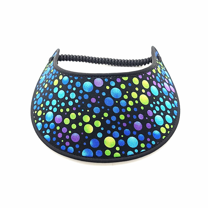 Trimmed Bright Patterns Foam Sun Visor Foam Visors Blue Bubbles Medium 