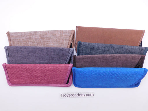 Trimmed Denim Fabric Glasses Sleeve/Pouch in Seven Colors Cases 