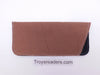Trimmed Denim Fabric Glasses Sleeve/Pouch in Seven Colors Cases Brown 2 