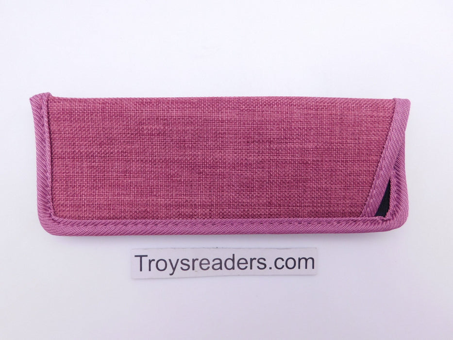 Trimmed Denim Fabric Glasses Sleeve/Pouch in Seven Colors Cases Fuchsia 