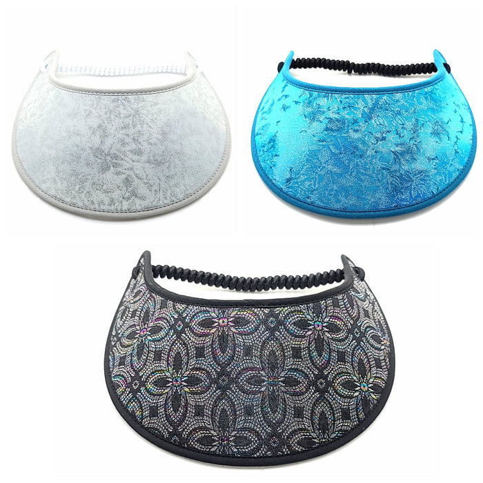 Trimmed Fairy Dust and Metallic Foam Sun Visor Foam Visors 