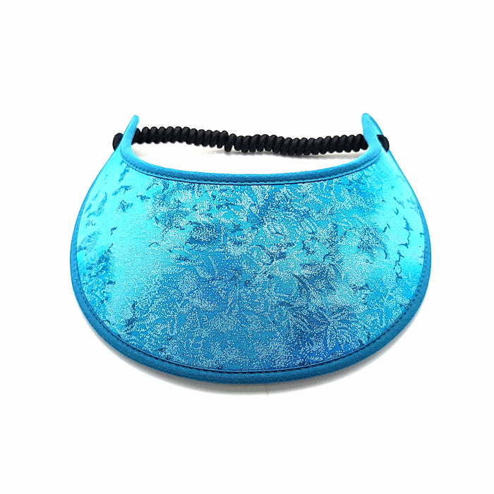 Trimmed Fairy Dust and Metallic Foam Sun Visor Foam Visors Blue Fairy Dust Medium 