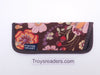 Trimmed Flower Glasses Sleeve/Pouch in Seventeen Prints Cases Flowers on Brown 