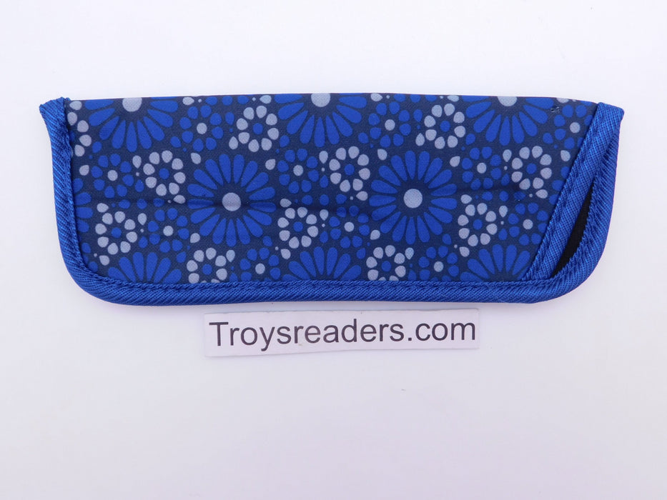 Trimmed Flower Glasses Sleeve/Pouch in Seventeen Prints Cases Blue Flowers 