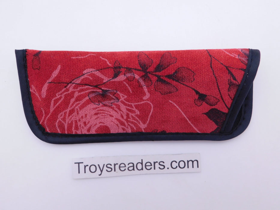 Trimmed Flower Glasses Sleeve/Pouch in Seventeen Prints Cases Roses on Red 