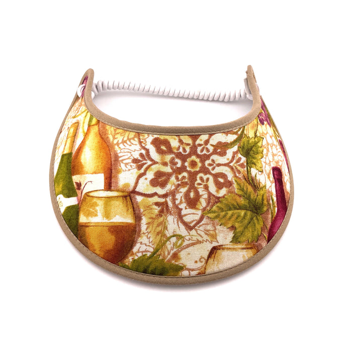 Trimmed Fun Patterns Foam Sun Visor Foam Visors Wine Medium 