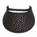 Trimmed Polka Dot Print Foam Sun Visor Foam Visors Gold Dots On Black Medium 