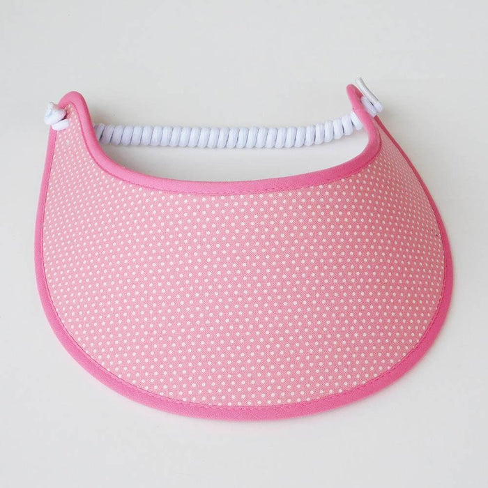 Trimmed Polka Dot Print Foam Sun Visor Foam Visors Small Pink Polka Dot Medium 