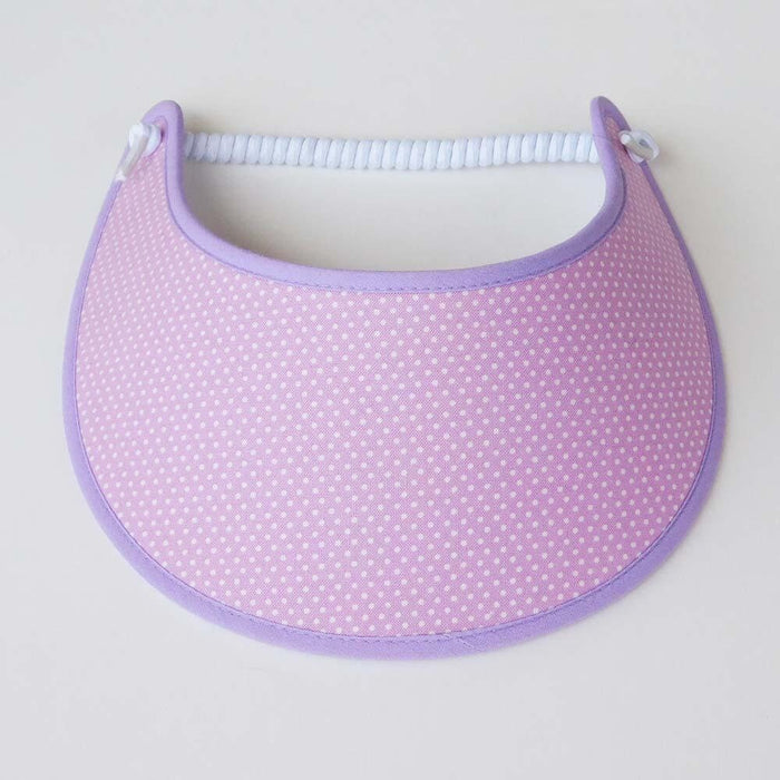 Trimmed Polka Dot Print Foam Sun Visor Foam Visors Small Prpl Polka Dot Medium 