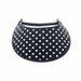 Trimmed Polka Dot Print Foam Sun Visor Foam Visors White Dots On Black Long 