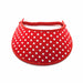 Trimmed Polka Dot Print Foam Sun Visor Foam Visors White Dots On Red Medium 