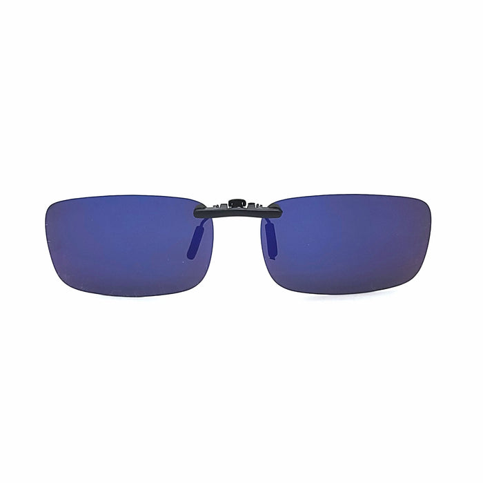 Troy's Premium Polarized Sunglass Stealth Clip-ons clip-on/flip-up Blue Mirror 