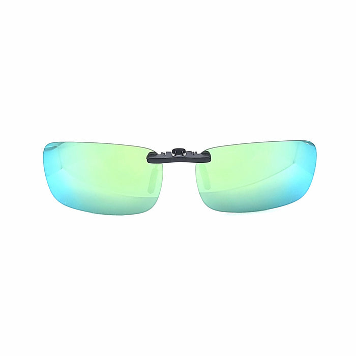 Troy's Premium Polarized Sunglass Stealth Clip-ons clip-on/flip-up Green Mirror 