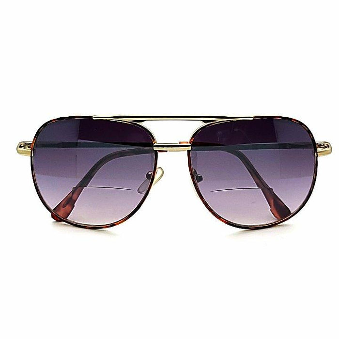 Tune Out Unique Metal Frame Aviator Bifocal Reading Sunglasses 