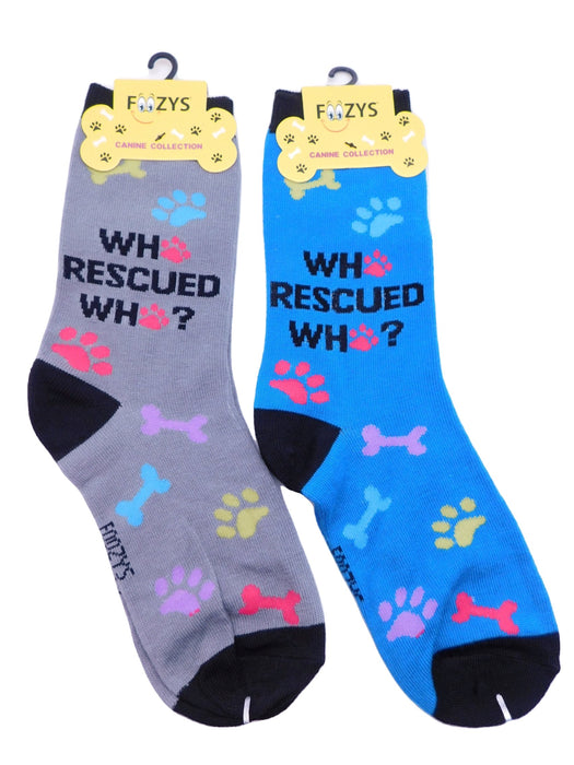 Who Rescued Who? Foozys Unisex Crew Socks 