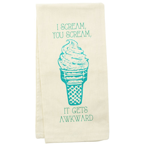 Wit! Tea Towel I Scream, You Scream, It gets Awkward Dish Towel 