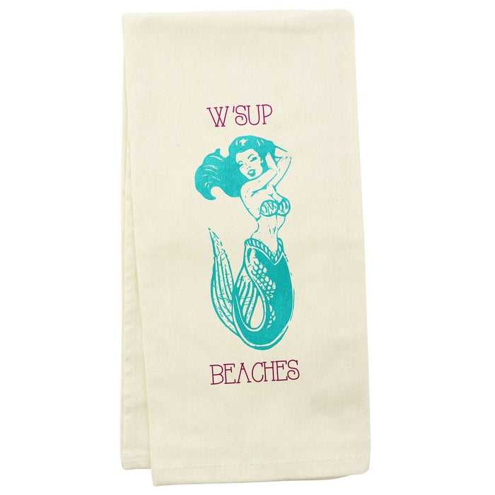 Wit! Tea Towel W'sup Beaches Dish Towel 