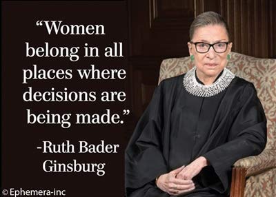"Women Belong In All Places Where decisions Are Being Made." RBG Ephemera Refrigerator Magnet Fridge Magnet 
