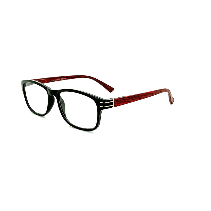 Wood Tone Wayfarer Readers With Clear Case Reader with Display 