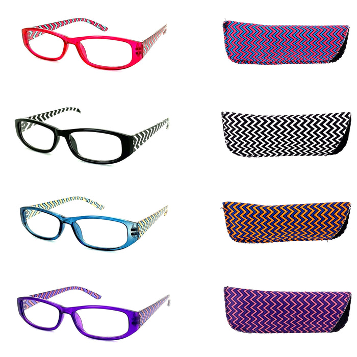 Zig Zag Print Lightweight Readers With Matching Case